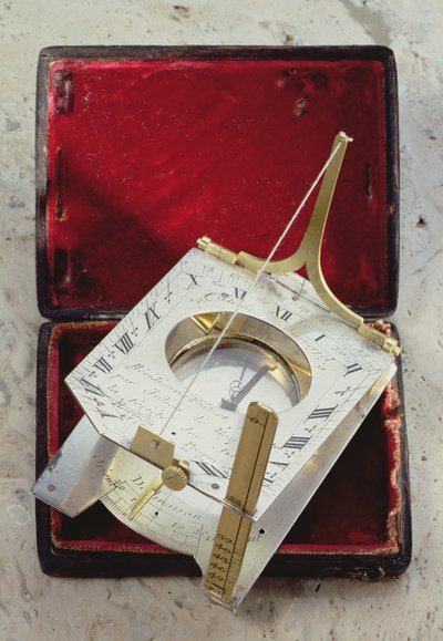 Universal Inclining Sundial, from the Arts Society, Paris, c.1730 by Julien Le Roy